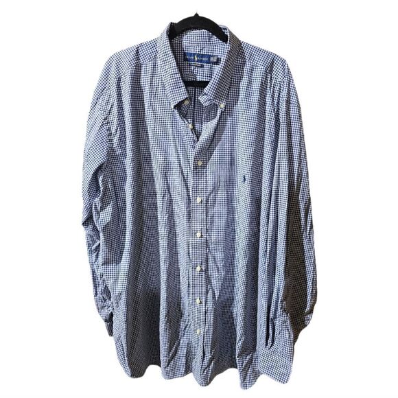 RALPH LAUREN Performance Checkered Polo Button Down Shirt - 3XB - Picture 1 of 7